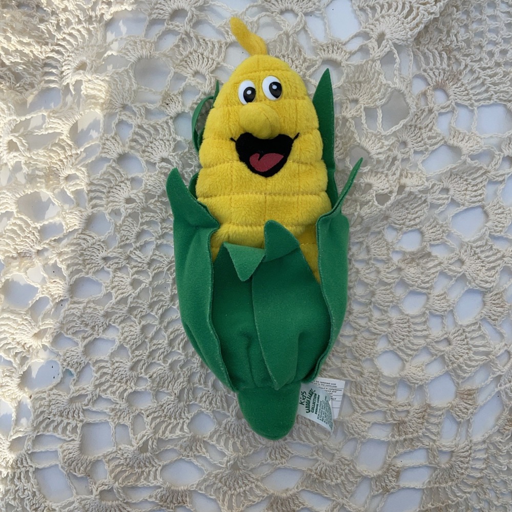 Vtg 1998 Plush EAR of CORN, "Kernal Corn" Kid's Garden Babies Coll. Yellow Green